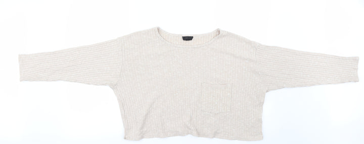 Topshop Womens Beige Basic T-Shirt Size 12