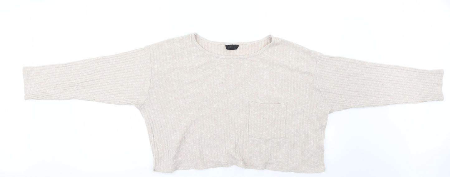 Topshop Womens Beige   Basic T-Shirt Size 12