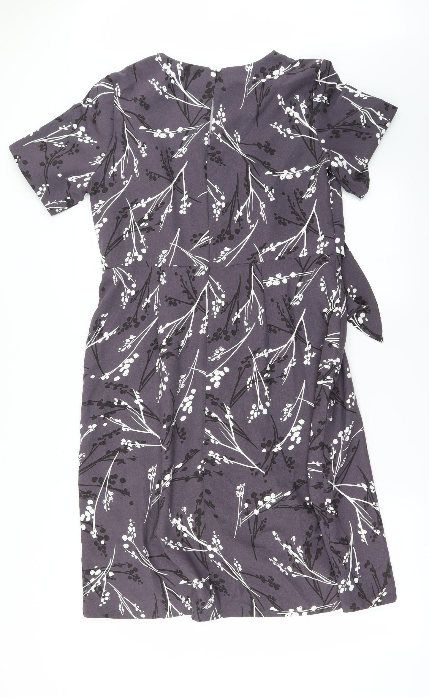 Roman Womens Grey Floral  A-Line  Size 14