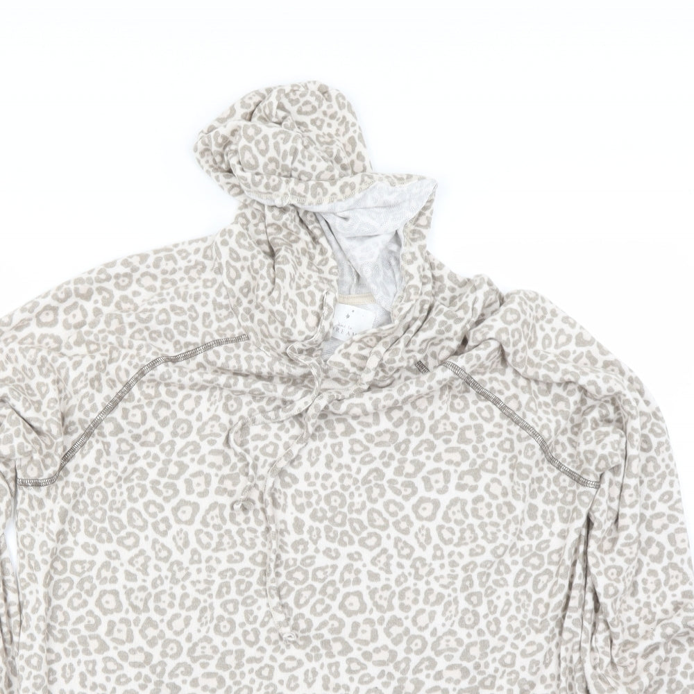 Time To Dream  Womens Multicoloured Animal Print  Pullover Hoodie Size M