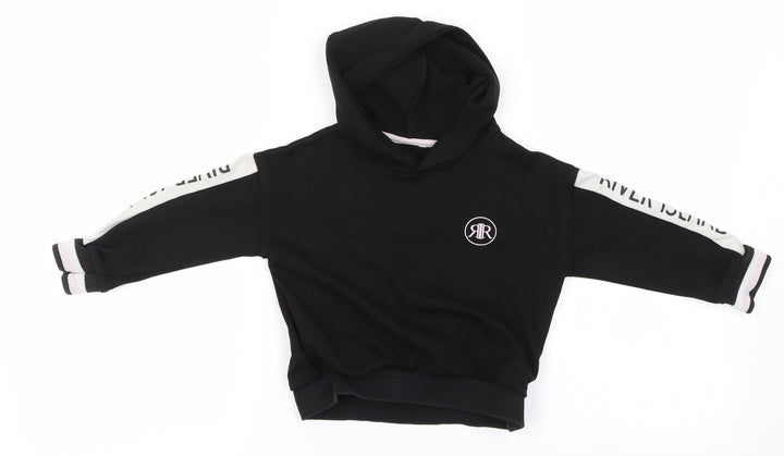 River Island Girls Black Pullover Hoodie