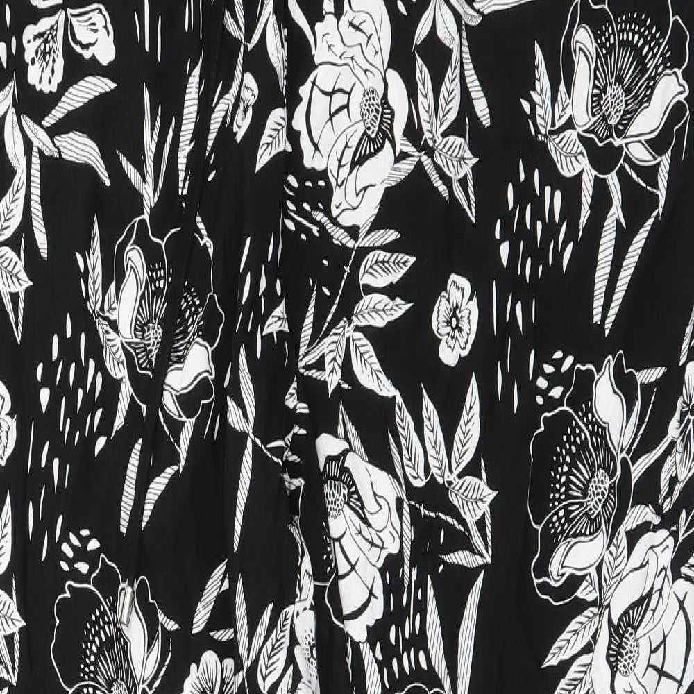 New Look Womens Black Floral  Trousers  Size 18 L27 in