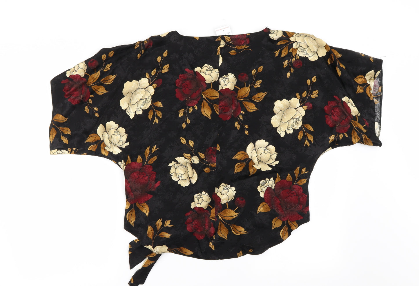 F&F Womens Black Floral  Basic Blouse Size 6