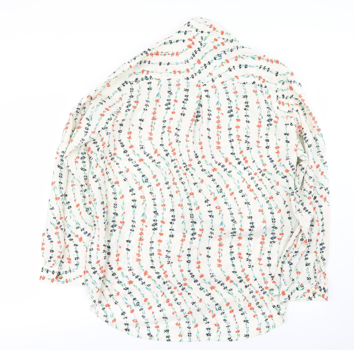 Marks and Spencer Womens White Floral  Basic Button-Up Size 20