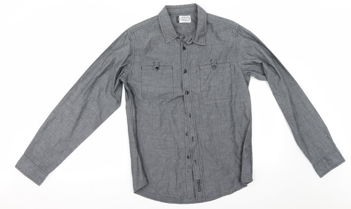 Preworn Mens Grey Button-Up Size S
