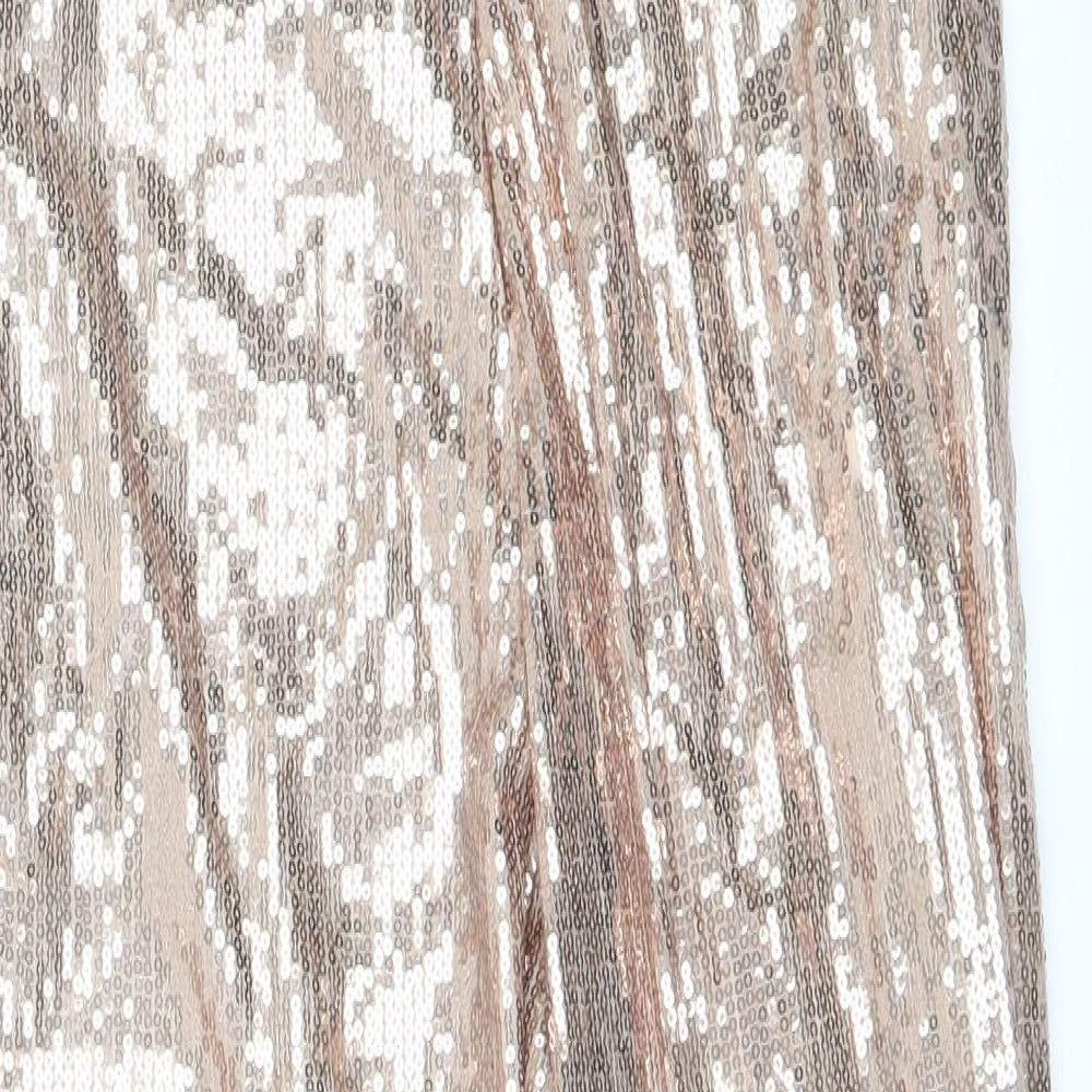 PRETTYLITTLETHING Womens Gold   Jumpsuit One-Piece Size 10