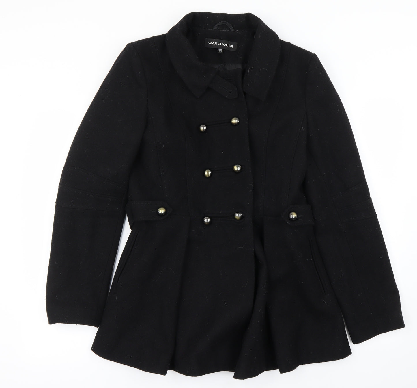 Warehouse Womens Black   Jacket Coat Size 14