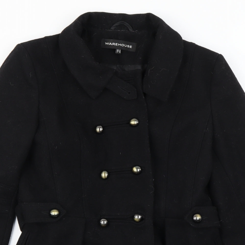 Warehouse Womens Black   Jacket Coat Size 14