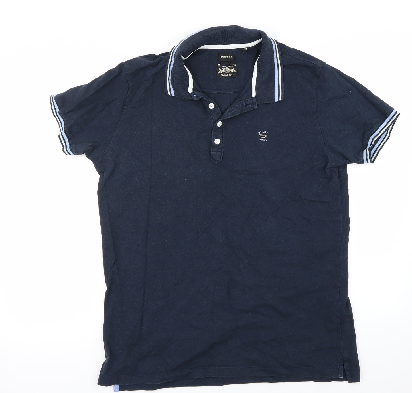 Diesel Mens Blue    Polo Size 2XL