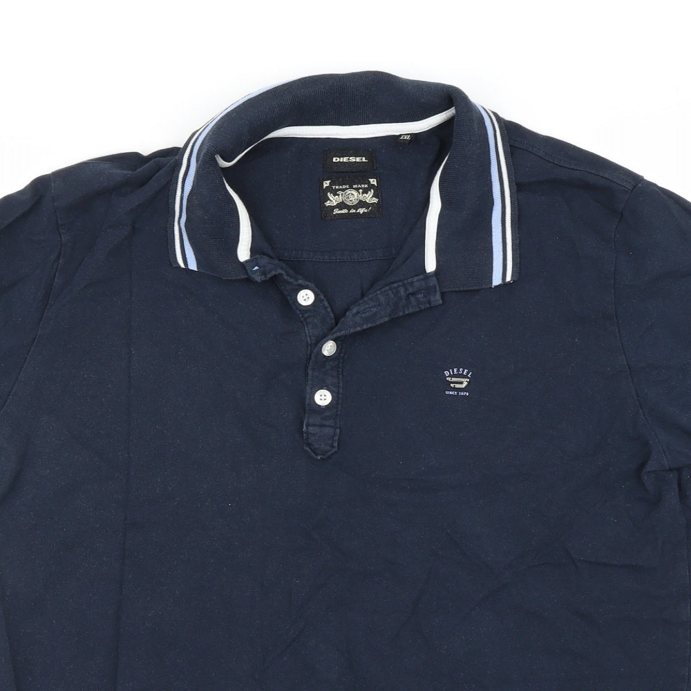 Diesel Mens Blue    Polo Size 2XL