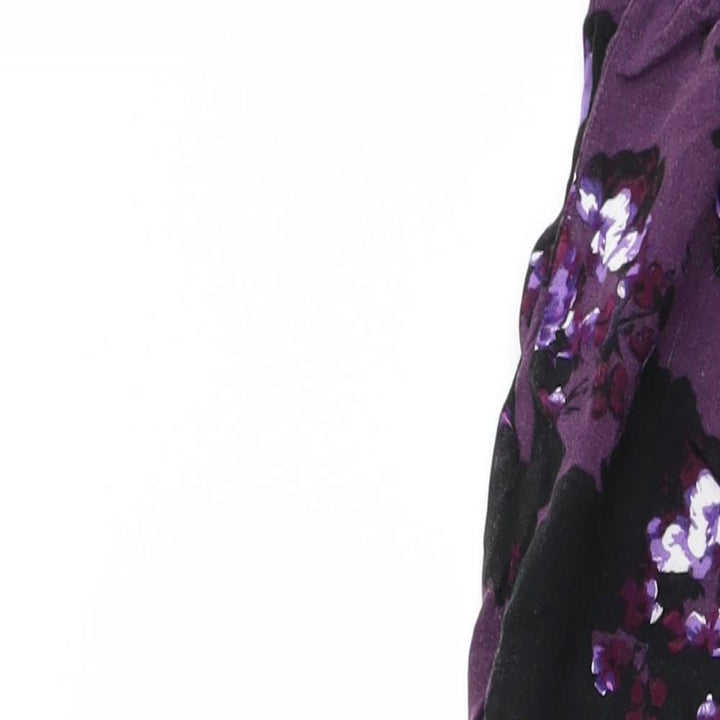 Dorothy Perkins Womens Purple Floral Trousers Size 12 L23 in