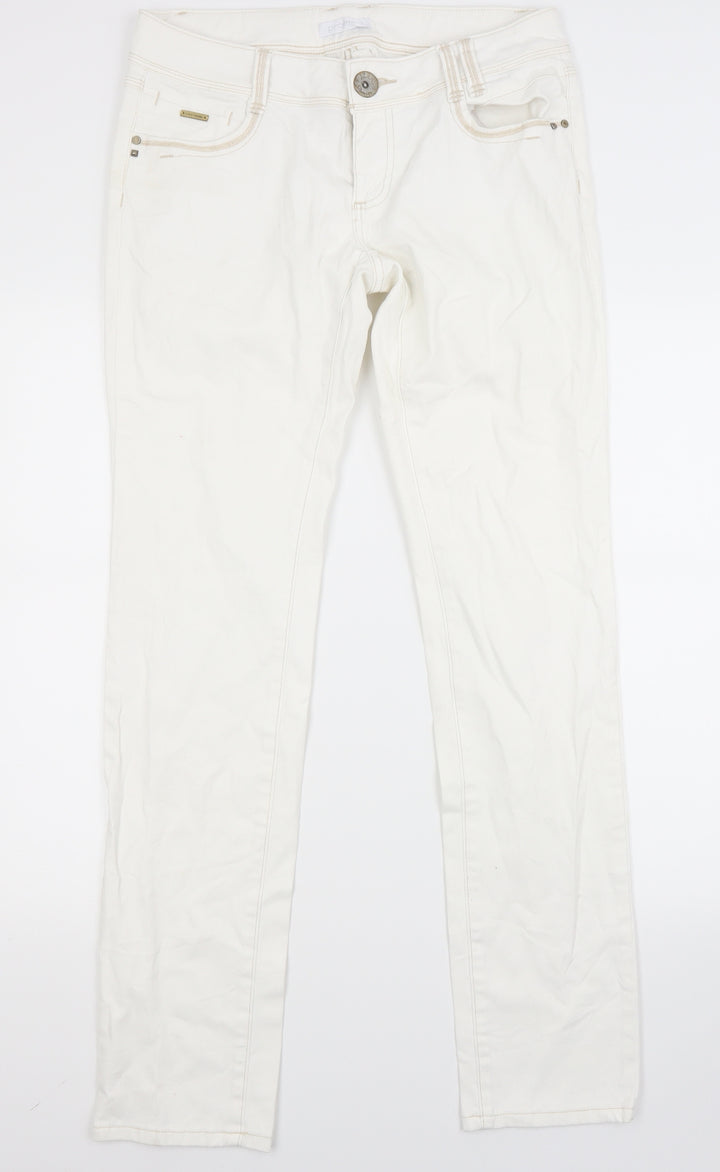 Promod Womens White  Denim Skinny Jeans Size 32 in L31 in