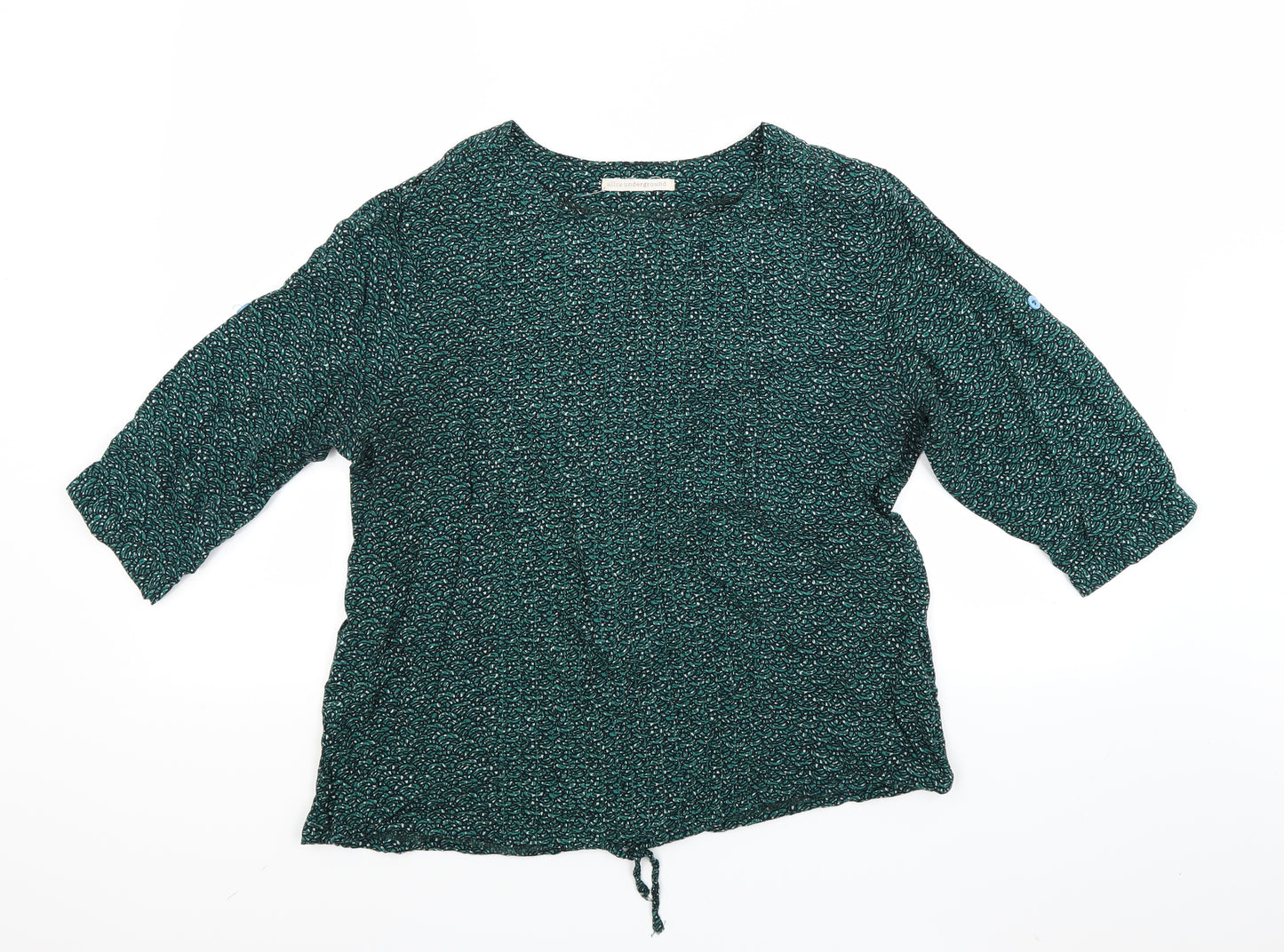 Preworn Womens Green Floral  Basic Blouse Size M