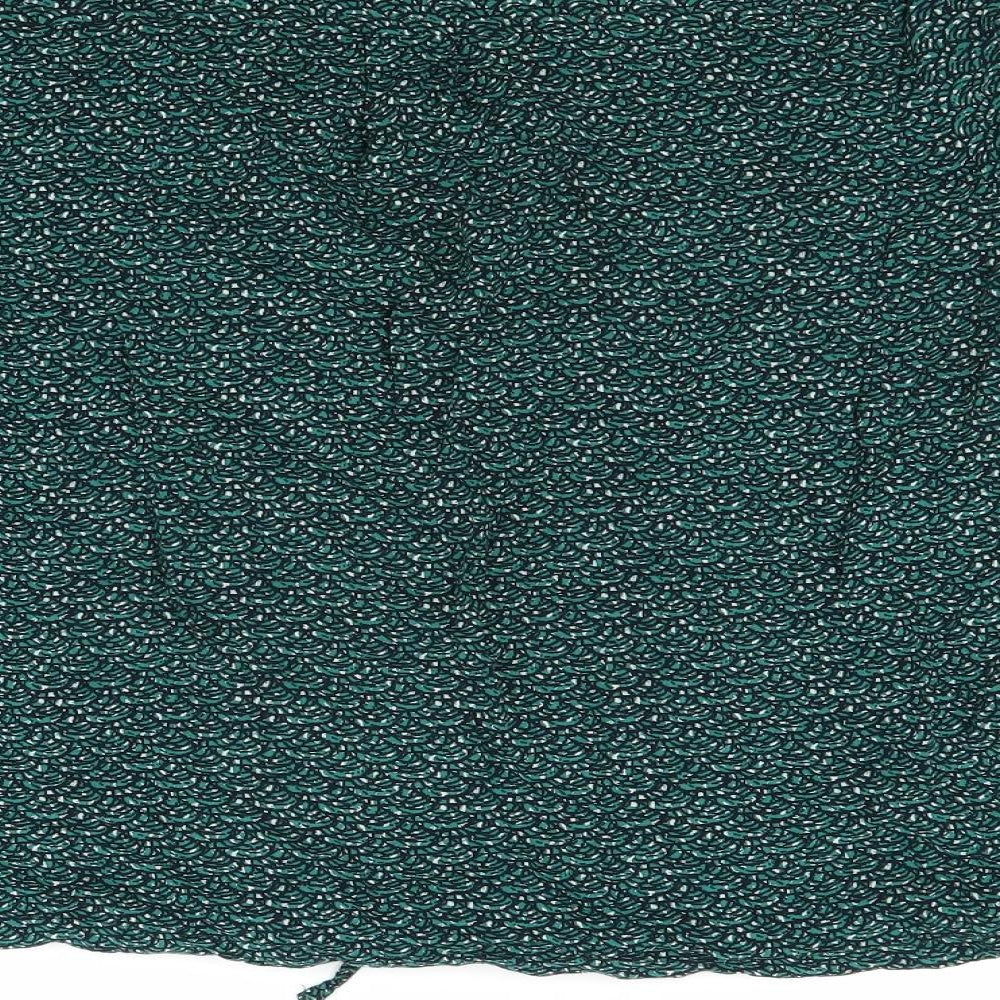 Preworn Womens Green Floral  Basic Blouse Size M