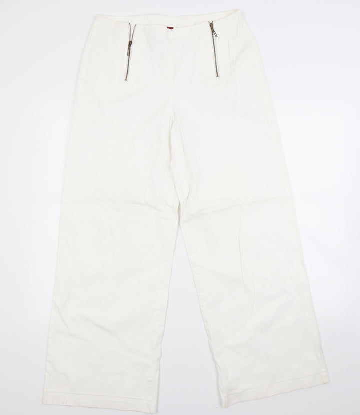Bianca Womens White Trousers Size 14 L28 in