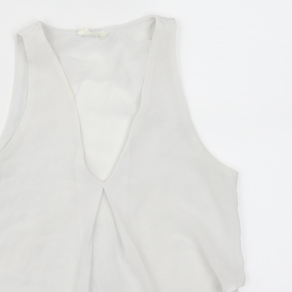 Zara Womens White   Basic Tank Size S