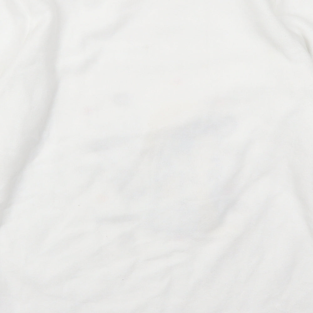 F&F Womens White Solid  Top Pyjama Top Size 6  - Me To You Snow Days and Hot Choc Sequins