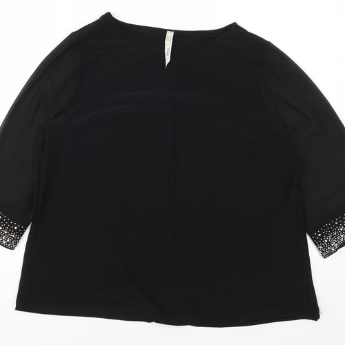 Stella Womens Black   Basic T-Shirt Size 14