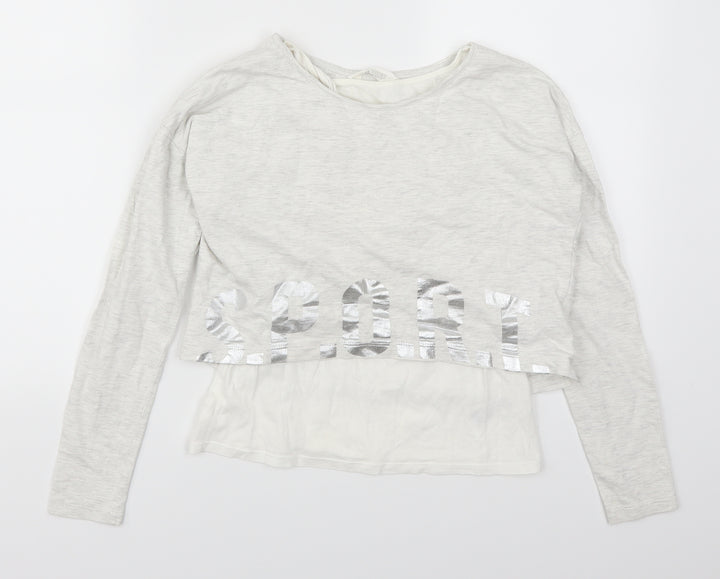H&M Girls Grey Pullover Sweatshirt Size 11-12 Years - Sport