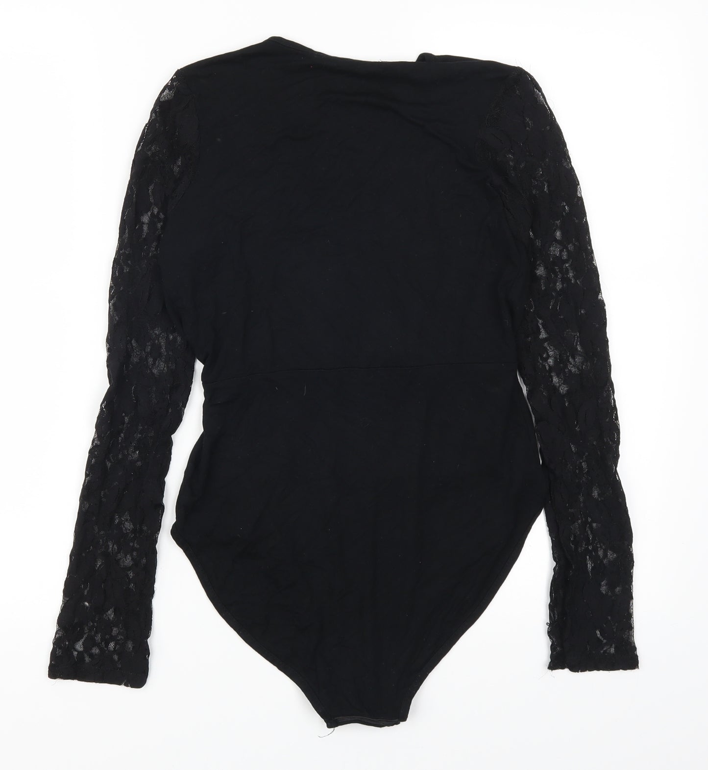Very Womens Black  Lace Bodysuit One-Piece Size 10