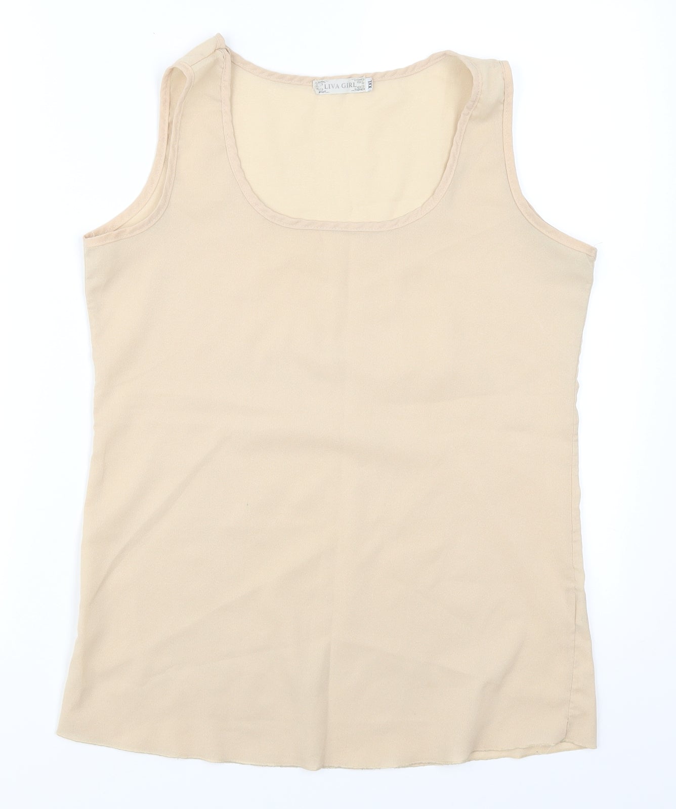 Liva Girl Womens Beige   Basic Tank Size 2XL