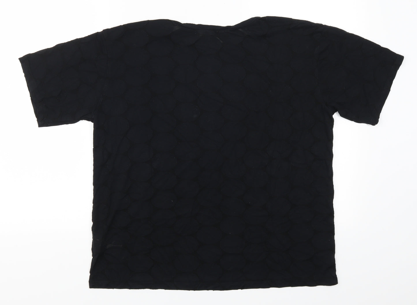 Blonde + Blonde Womens Black Polka Dot  Basic T-Shirt Size 12