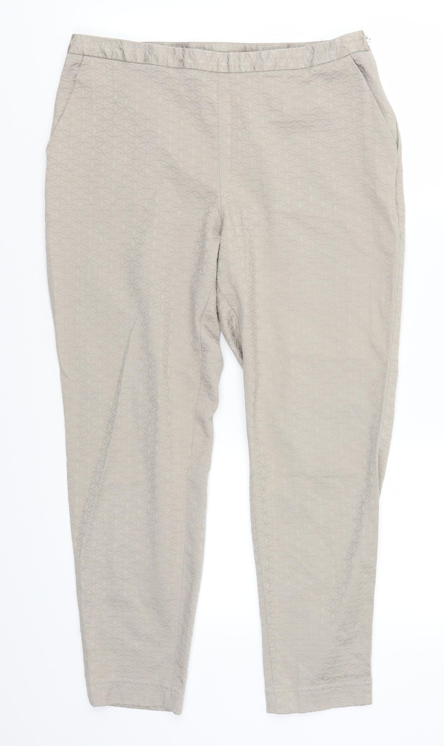 Wallis Womens Grey Geometric  Trousers  Size 12 L25 in