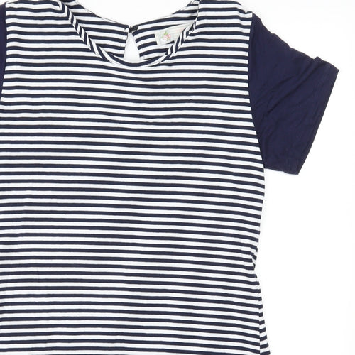 Cameo Rose Womens Blue Striped  T-Shirt Dress  Size S