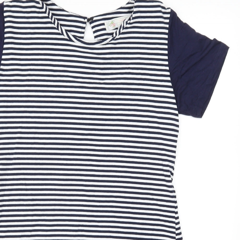 Cameo Rose Womens Blue Striped  T-Shirt Dress  Size S