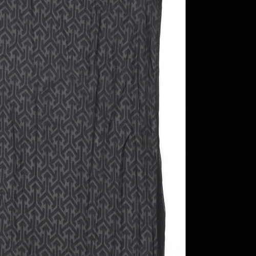Marks and Spencer Womens Black Geometric  Basic Tank Size 12  - Black and White