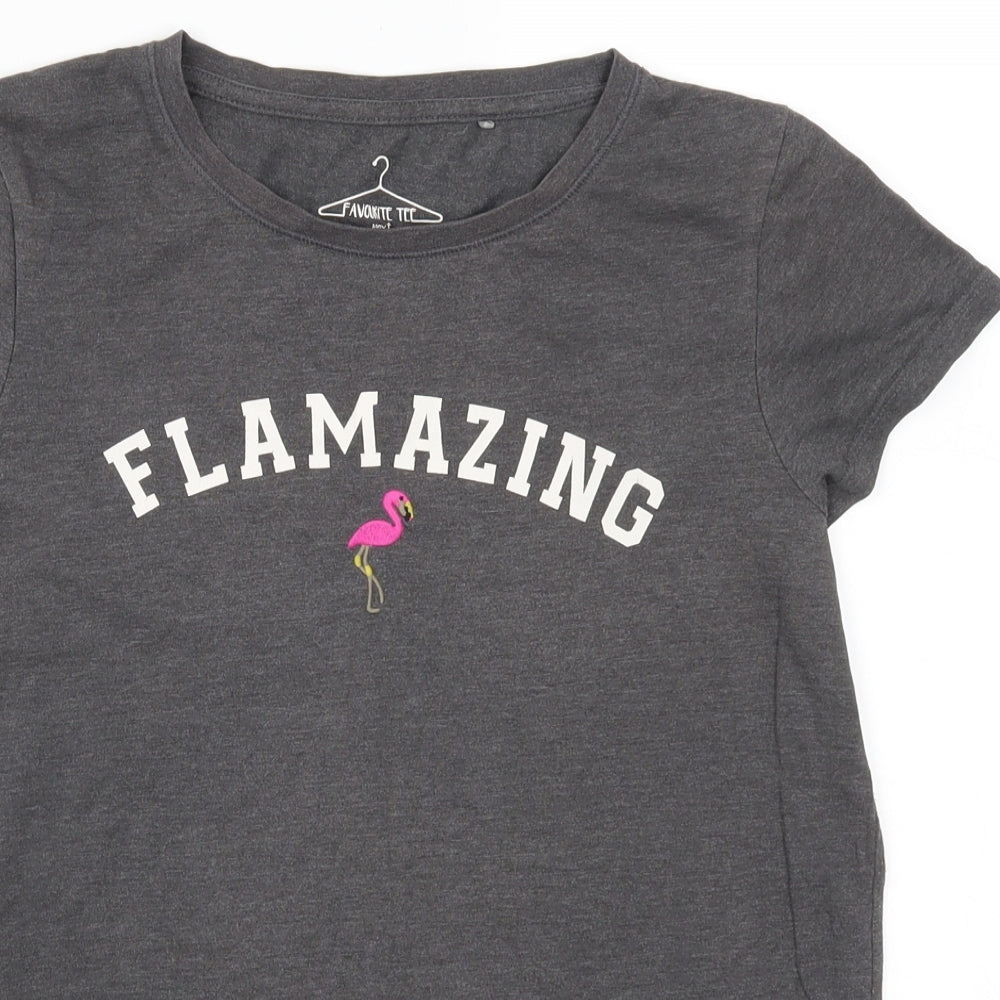 NEXT Girls Grey   Basic T-Shirt Size 13 Years  - Flamazing