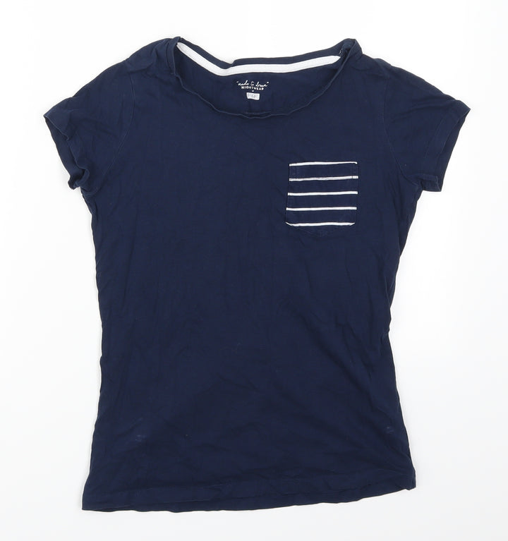 F&F Womens Blue Solid Top Pyjama Top Size 6
