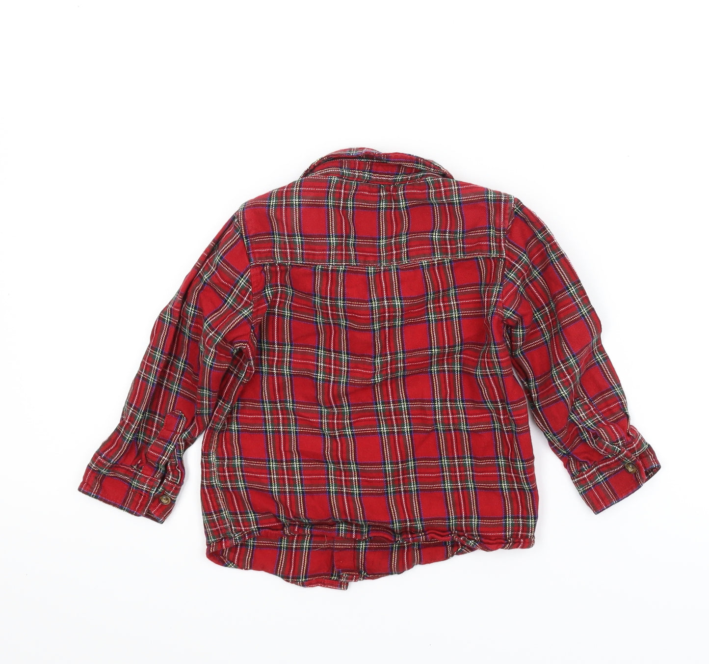 NEXT Boys Red Plaid  Basic Button-Up Size 18-24 Months