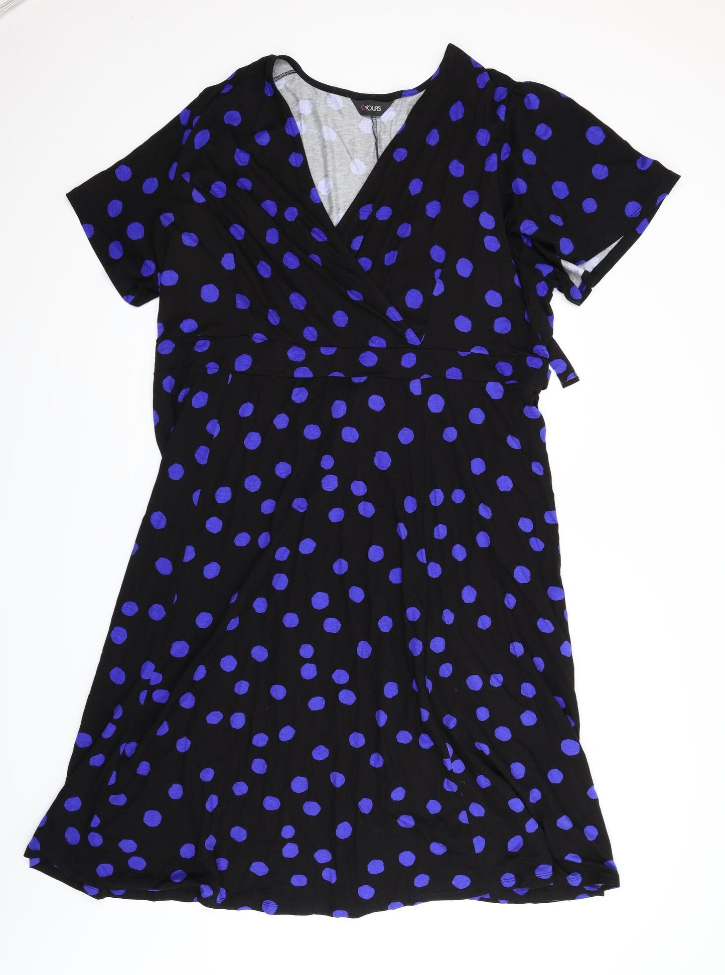 Yours Womens Black Polka Dot  A-Line  Size 30