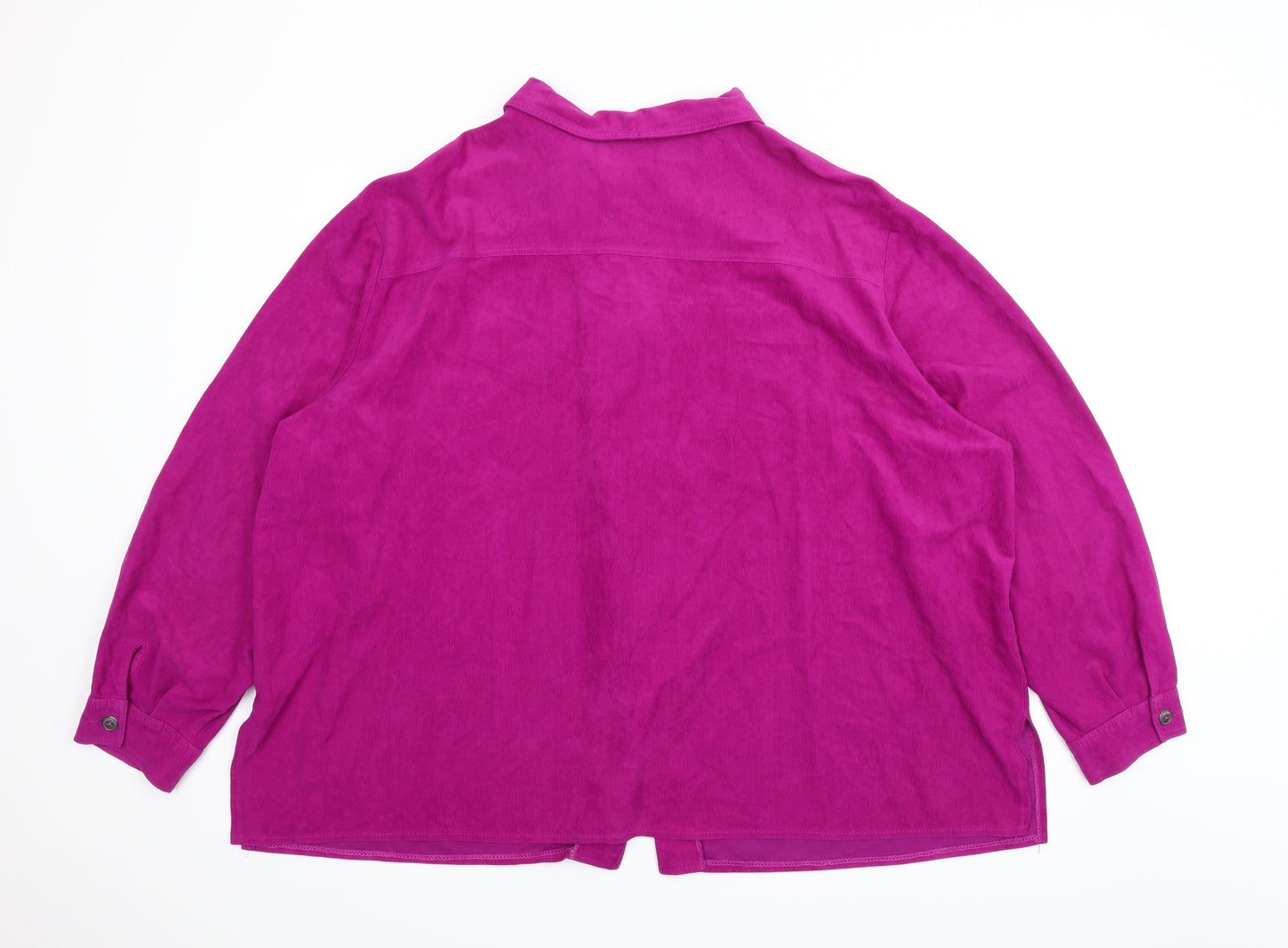East Coast Womens Purple  Corduroy Basic Blouse Size 26