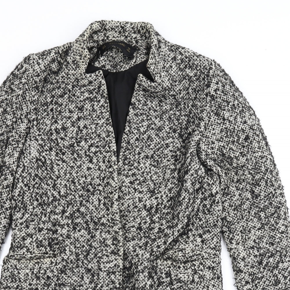 Zara Womens Grey Houndstooth  Overcoat Coat Size S