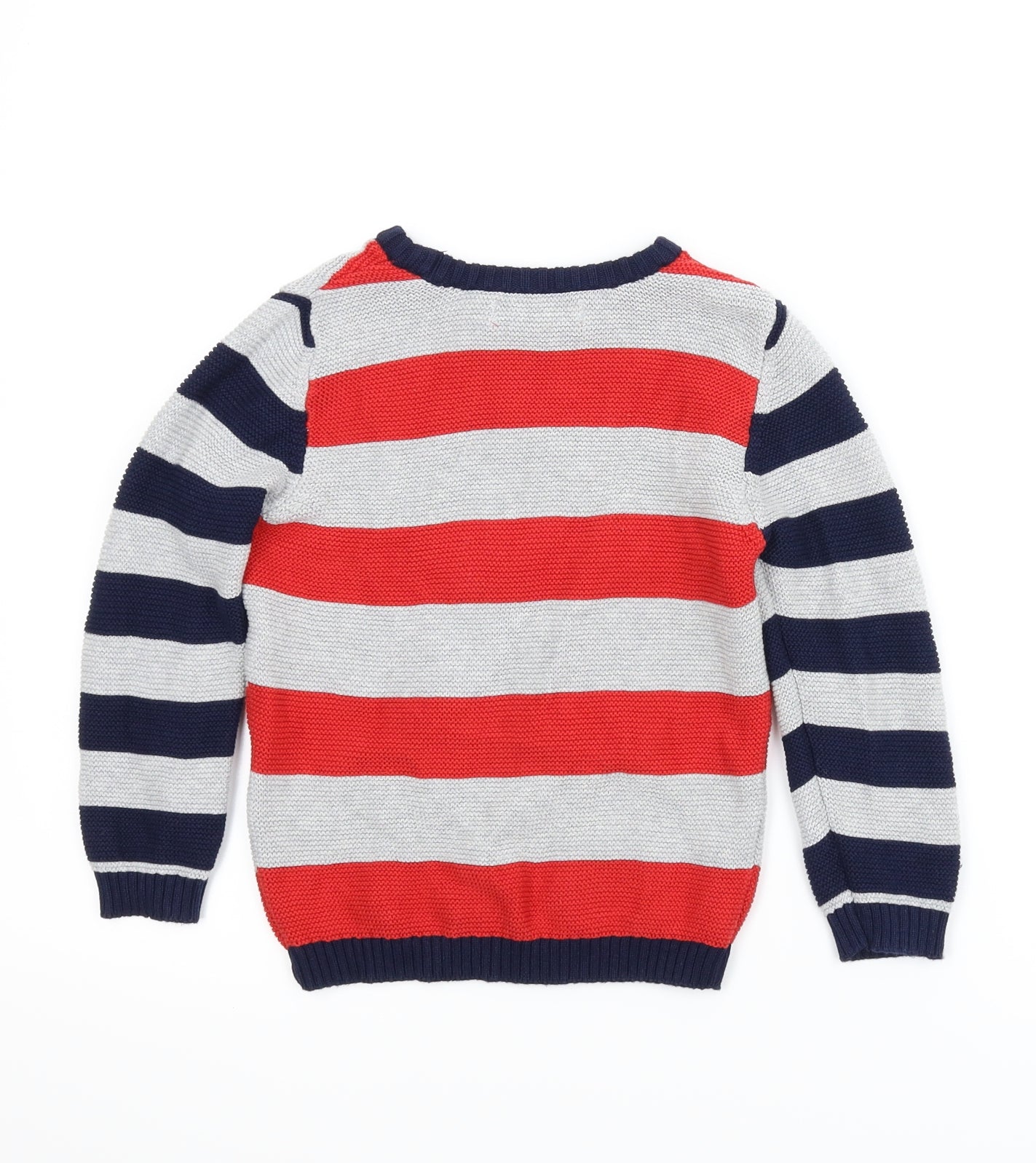M&S Boys Multicoloured Striped  Pullover Jumper Size 2-3 Years  - Christmas