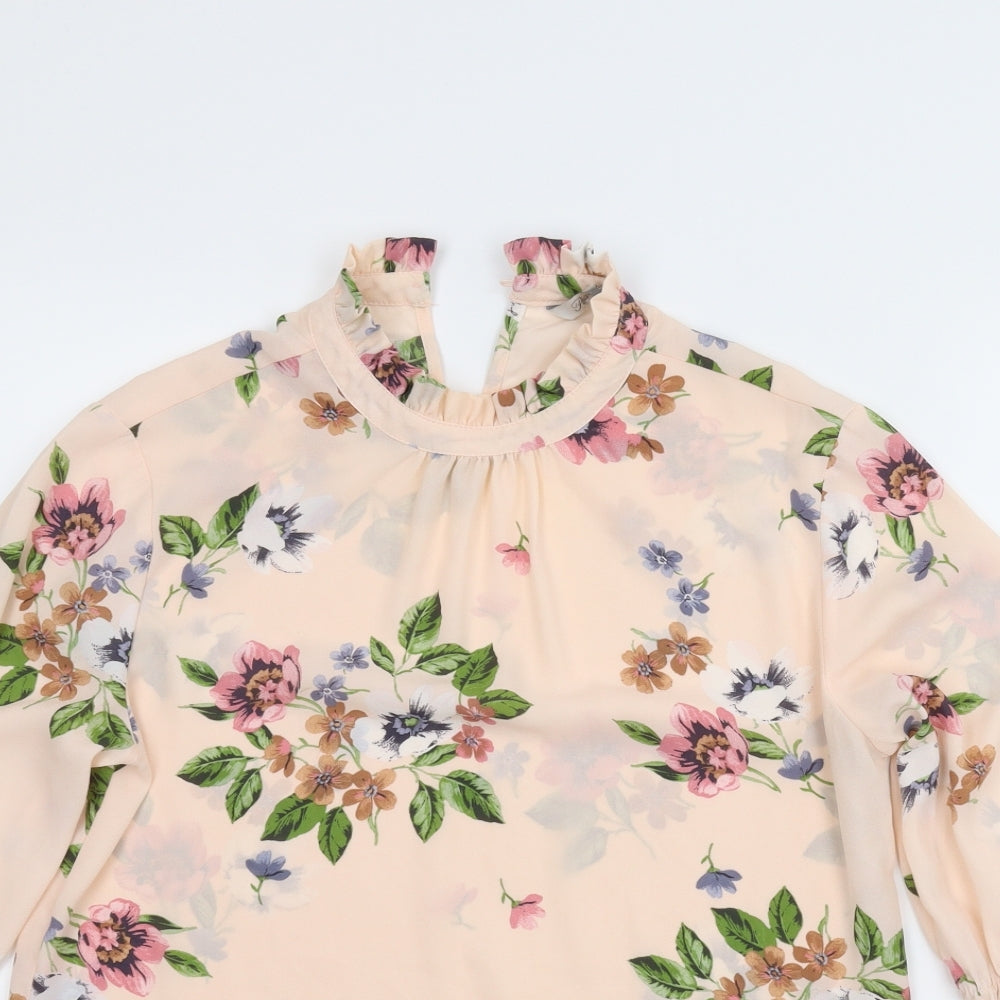 Peacocks Womens Pink Floral  Basic Blouse Size 12