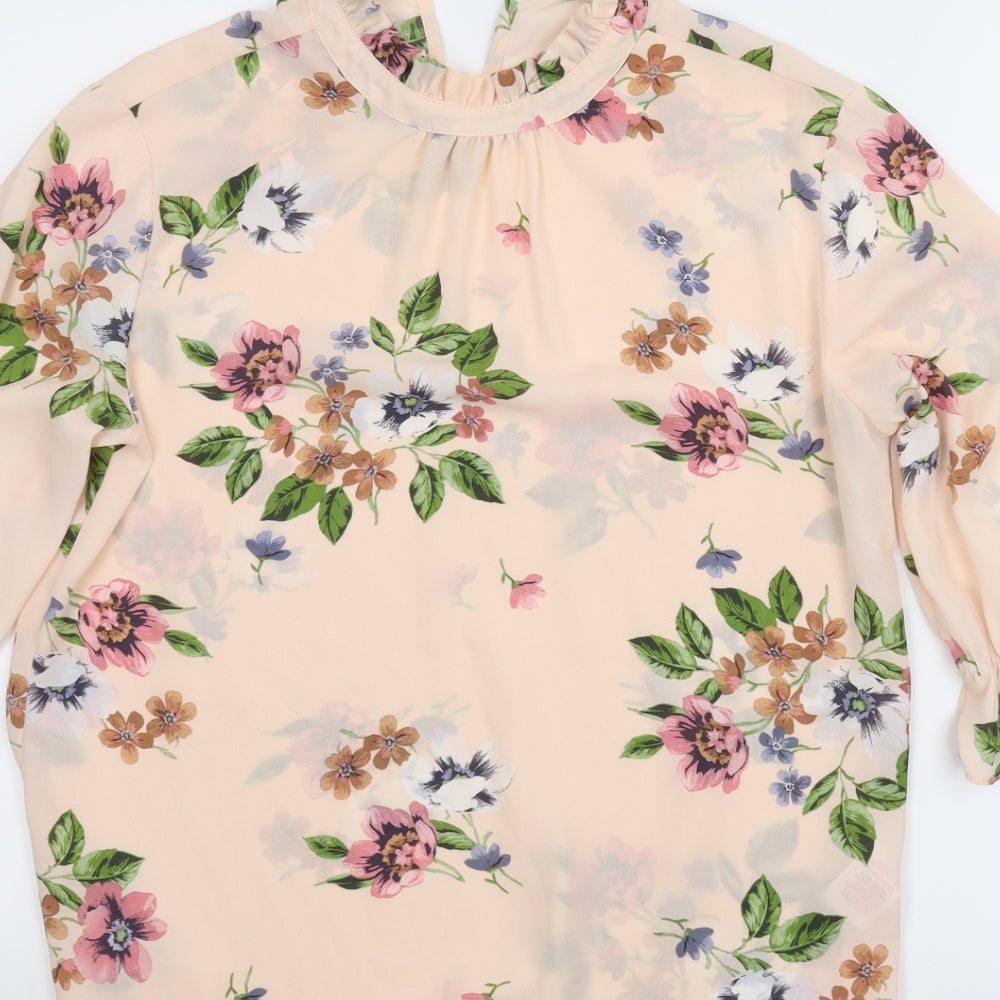 Peacocks Womens Pink Floral  Basic Blouse Size 12