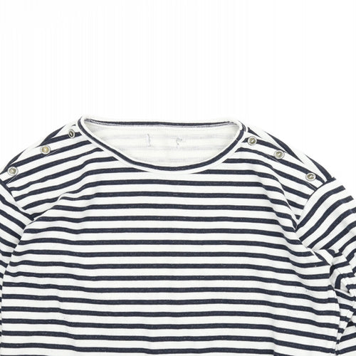 Only Womens Blue Striped  Basic Blouse Size M