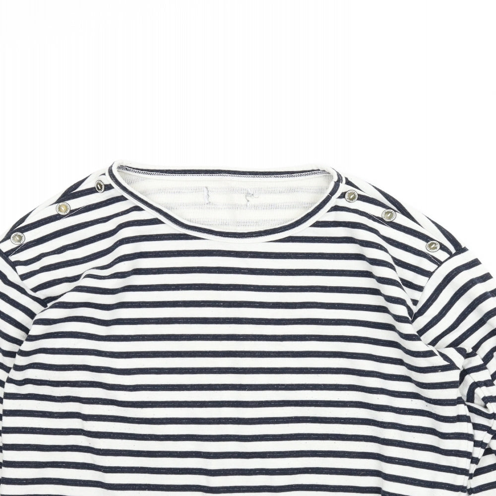 Only Womens Blue Striped  Basic Blouse Size M