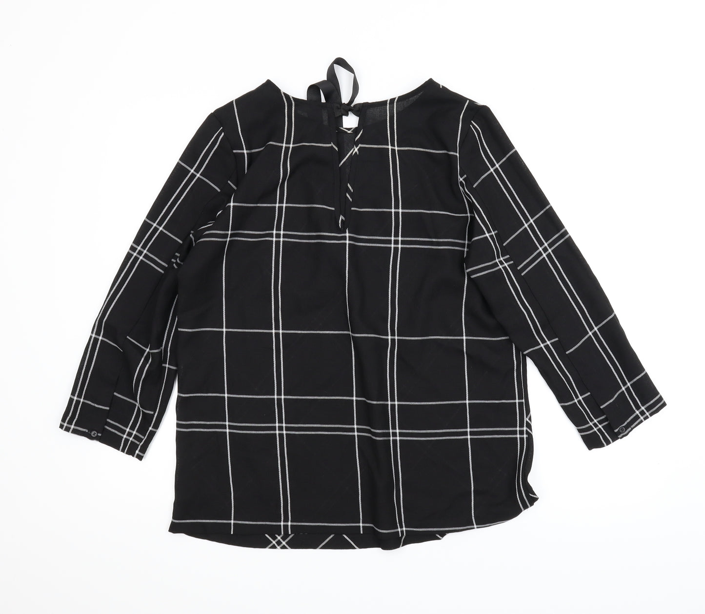 NEXT Womens Black Argyle/Diamond  Tunic Blouse Size 14