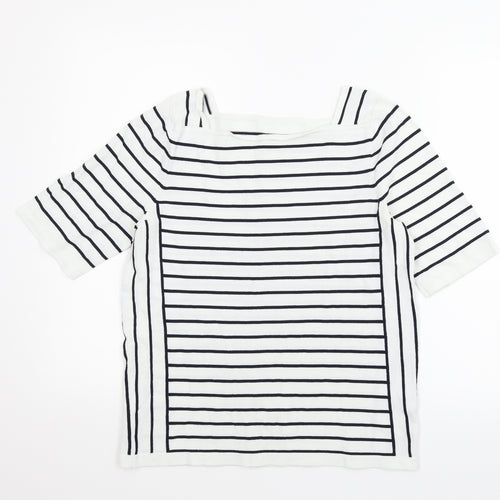NEXT Womens White Striped  Basic Blouse Size 12