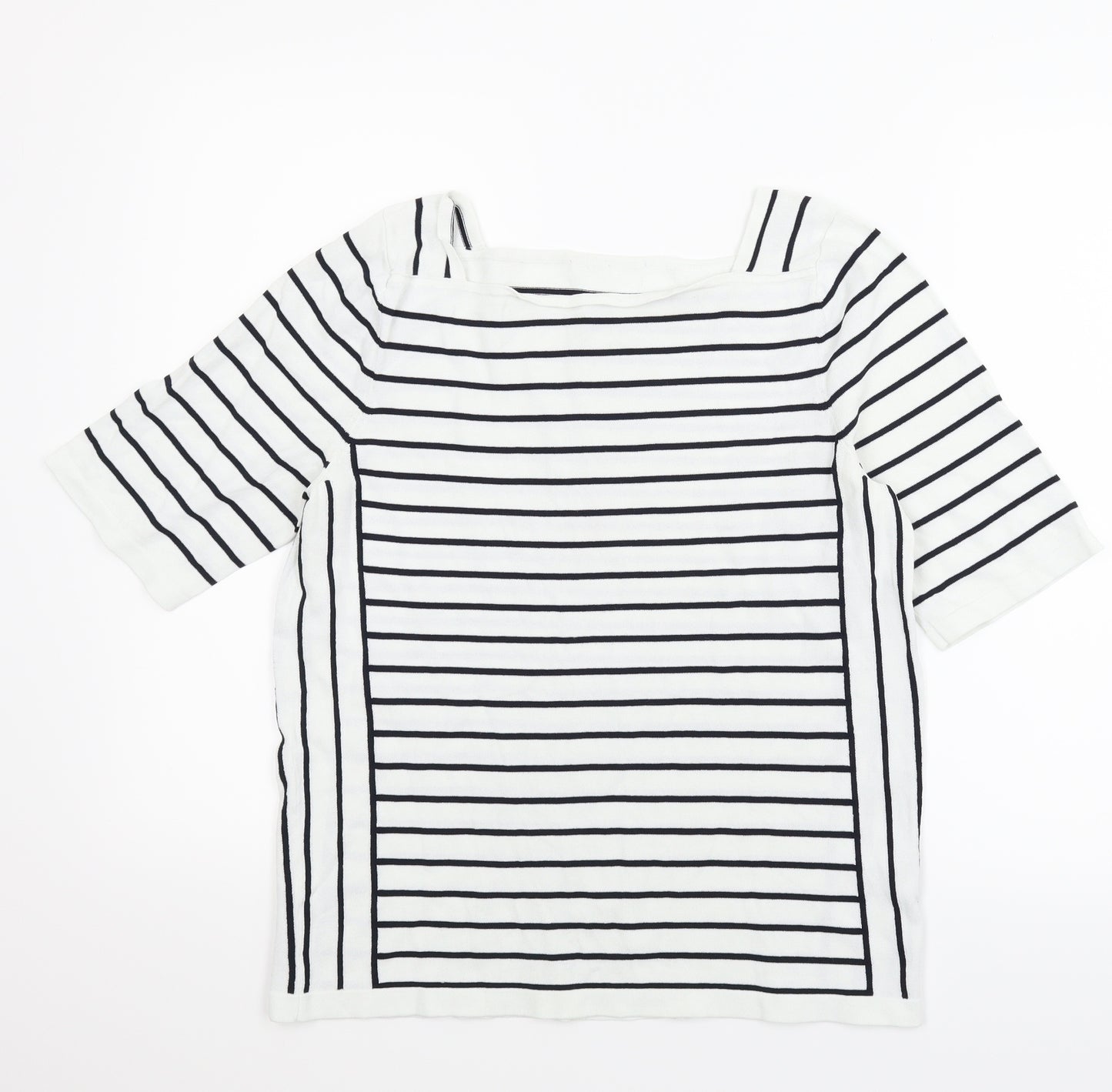 NEXT Womens White Striped  Basic Blouse Size 12