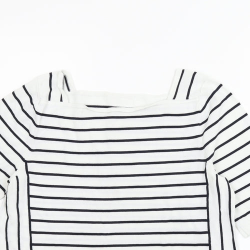 NEXT Womens White Striped  Basic Blouse Size 12