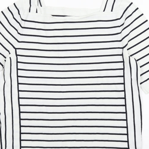 NEXT Womens White Striped  Basic Blouse Size 12