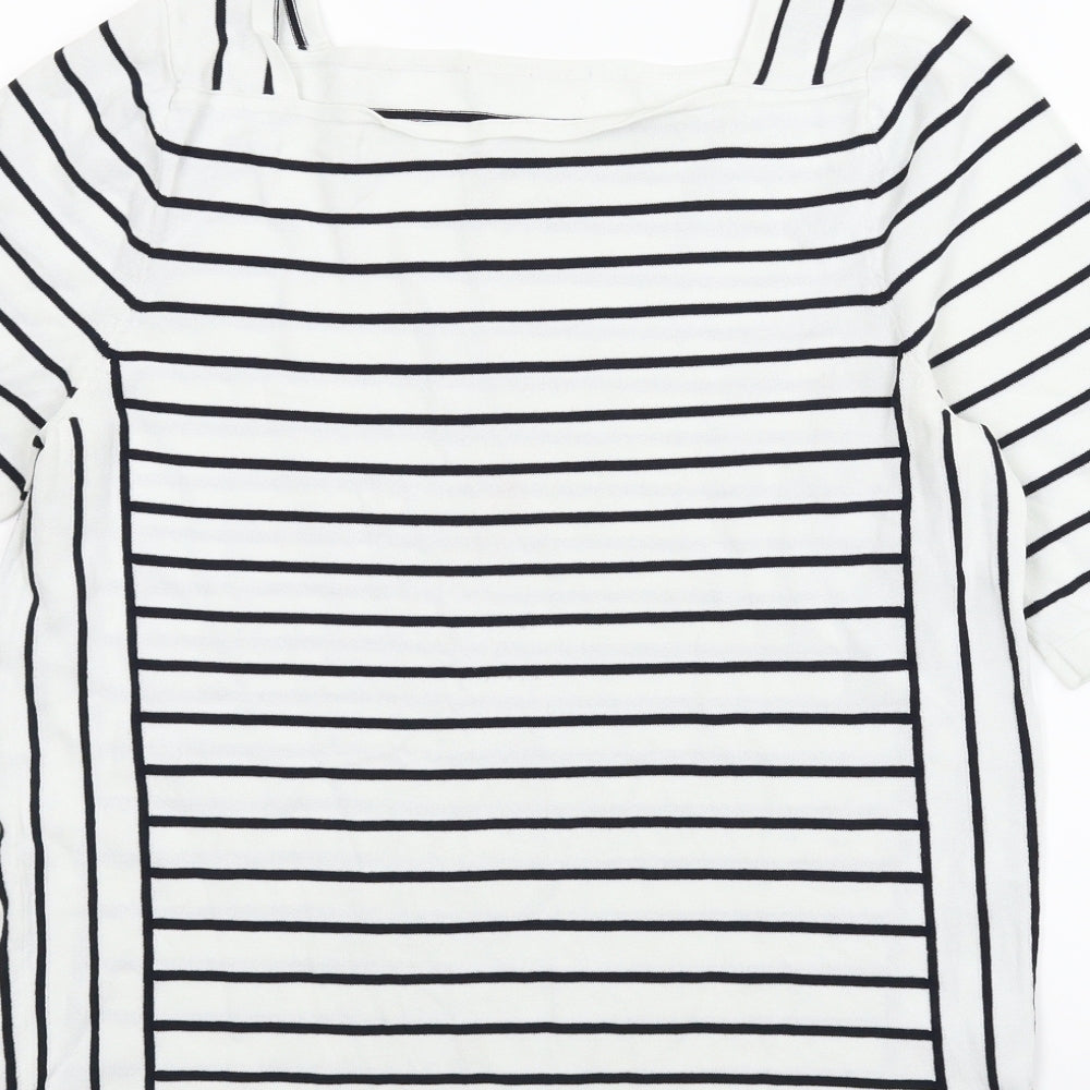 NEXT Womens White Striped  Basic Blouse Size 12