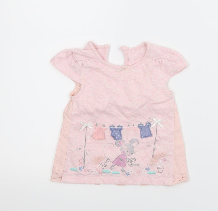George Girls Pink Animal Print  A-Line  Size 3-6 Months