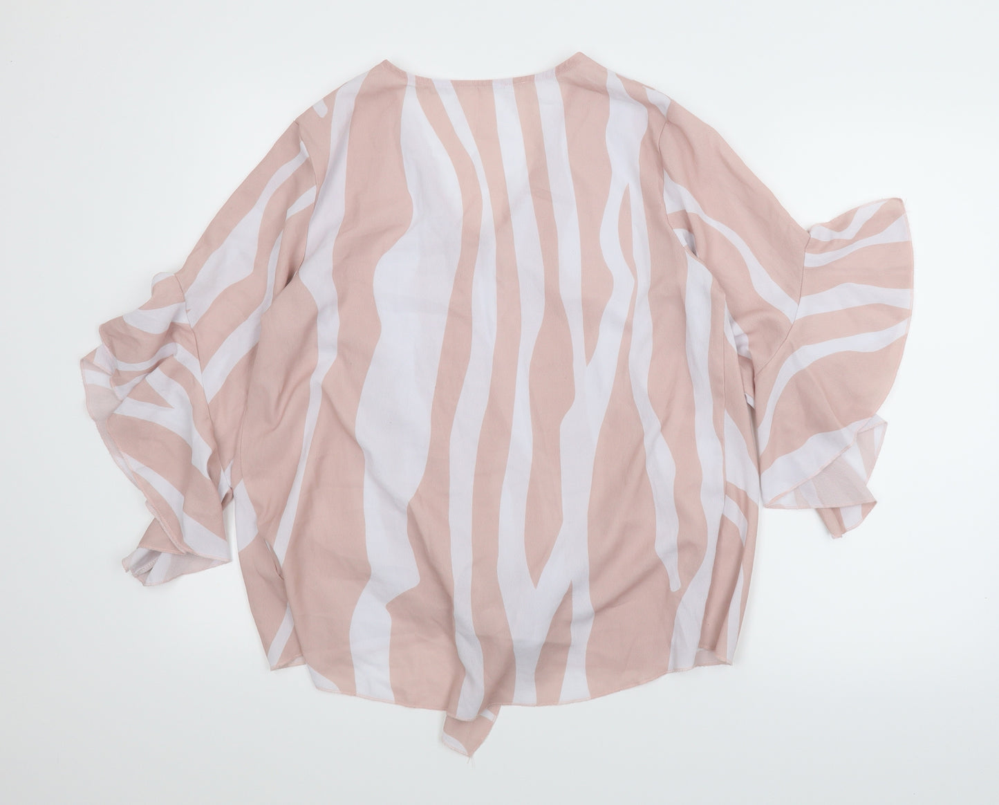 Preworn Womens Pink Animal Print  Basic Blouse Size M