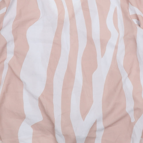 Preworn Womens Pink Animal Print  Basic Blouse Size M
